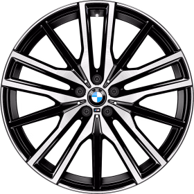 22 M kola z lehké slitiny Double-spoke 742 M Bicolour,Jet Black 