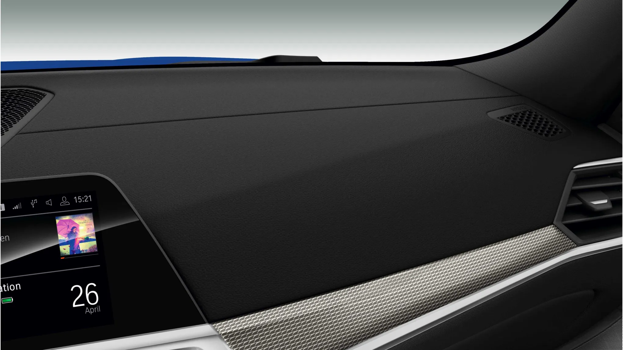 Kůží potažené přístrojová deska